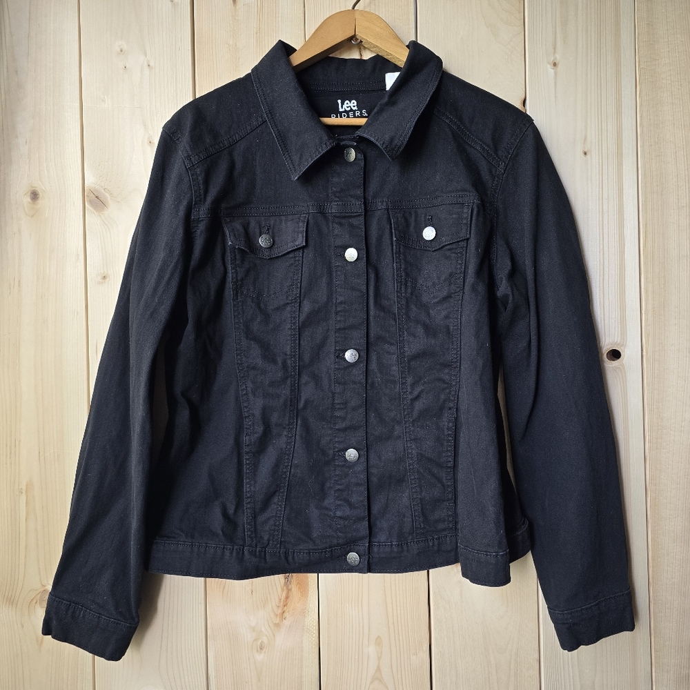 Lee Riders Black Denim Skull Jacket Mens XL